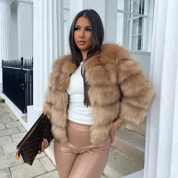 Elegante damen-kunstpelzjacke – damen
