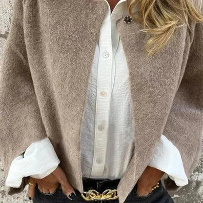 Eleganter kurzer wollmantel für damen