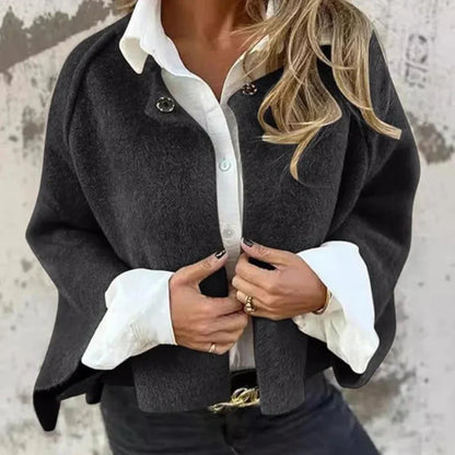 Eleganter kurzer wollmantel für damen