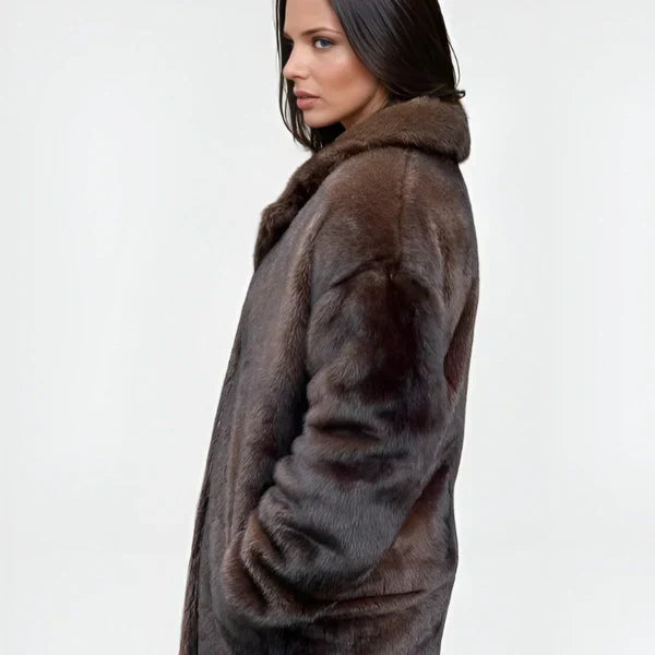 Lange winterjacke aus kunstpelz für damen – damen