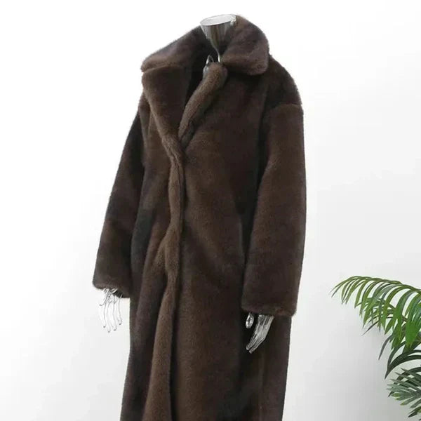 Lange winterjacke aus kunstpelz für damen – damen