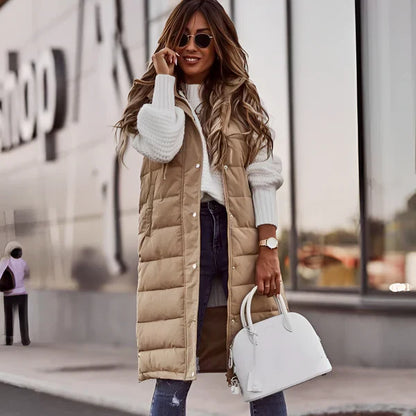 Knielange steppweste für damen – damen