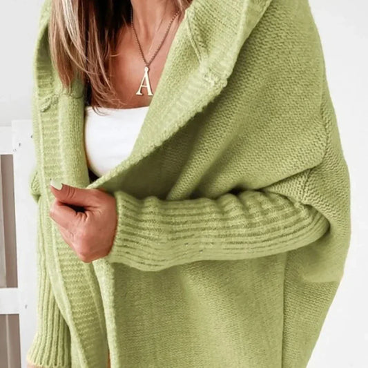 Langer, farblich abgesetzter strickcardigan für damen