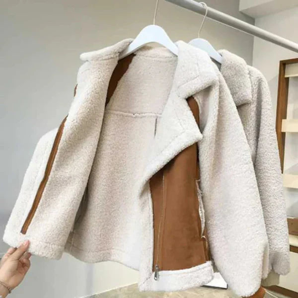 Oversize-sherpa-winterjacke für damen – damen