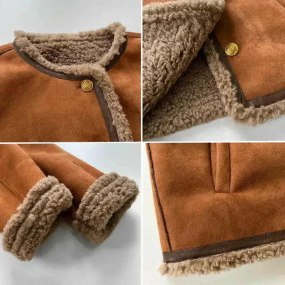 Damen-sherpa-jacke, warmer, lässiger wintermantel – damen