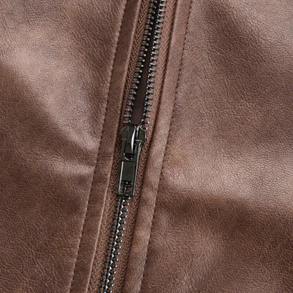 Vintage bikerjacke aus kunstleder für damen