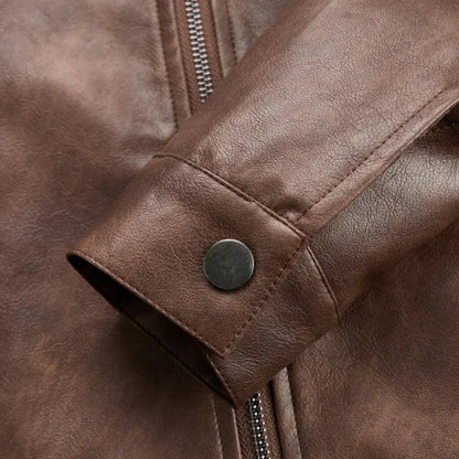 Vintage bikerjacke aus kunstleder für damen