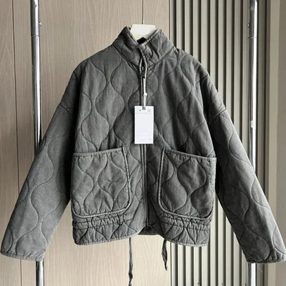 Vintage-steppwinterjacke für damen – damen