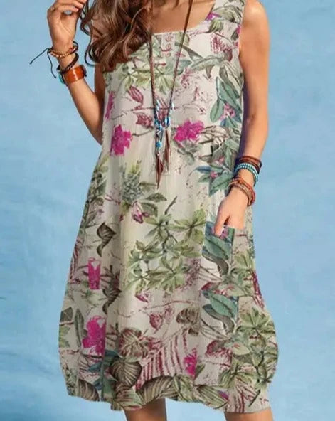 Lara - Gestreiftes Sommerkleid mit Spitzenakzent