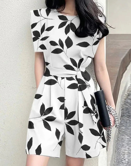 Lara - Weißer Floral-Print Jumpsuit