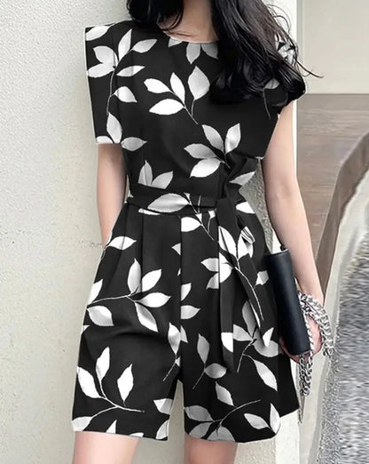 Lara - Weißer Floral-Print Jumpsuit