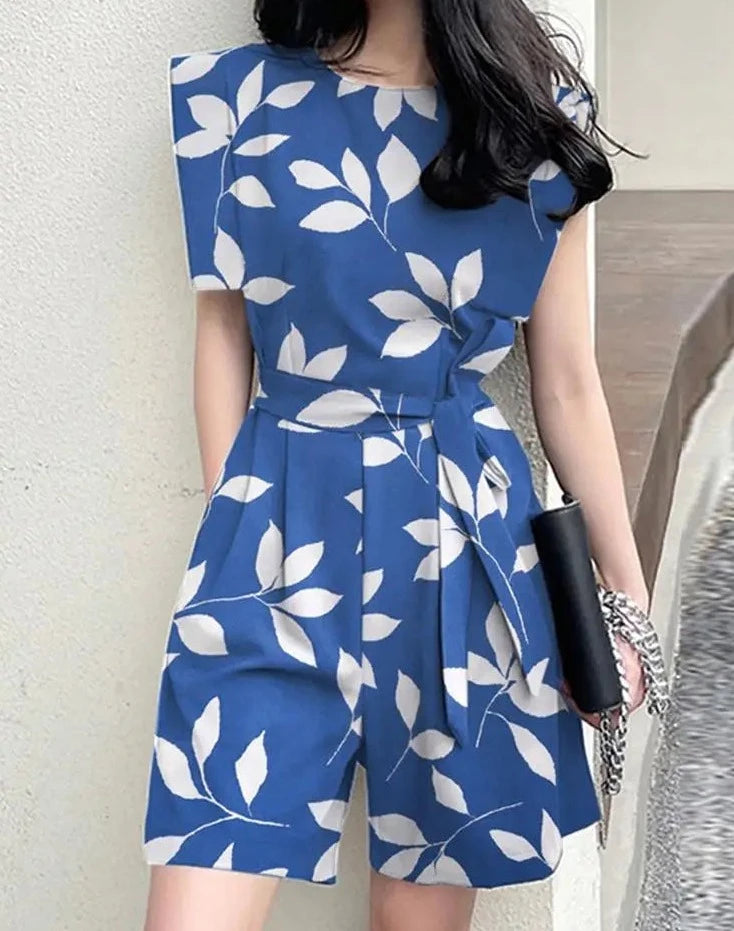 Lara - Weißer Floral-Print Jumpsuit