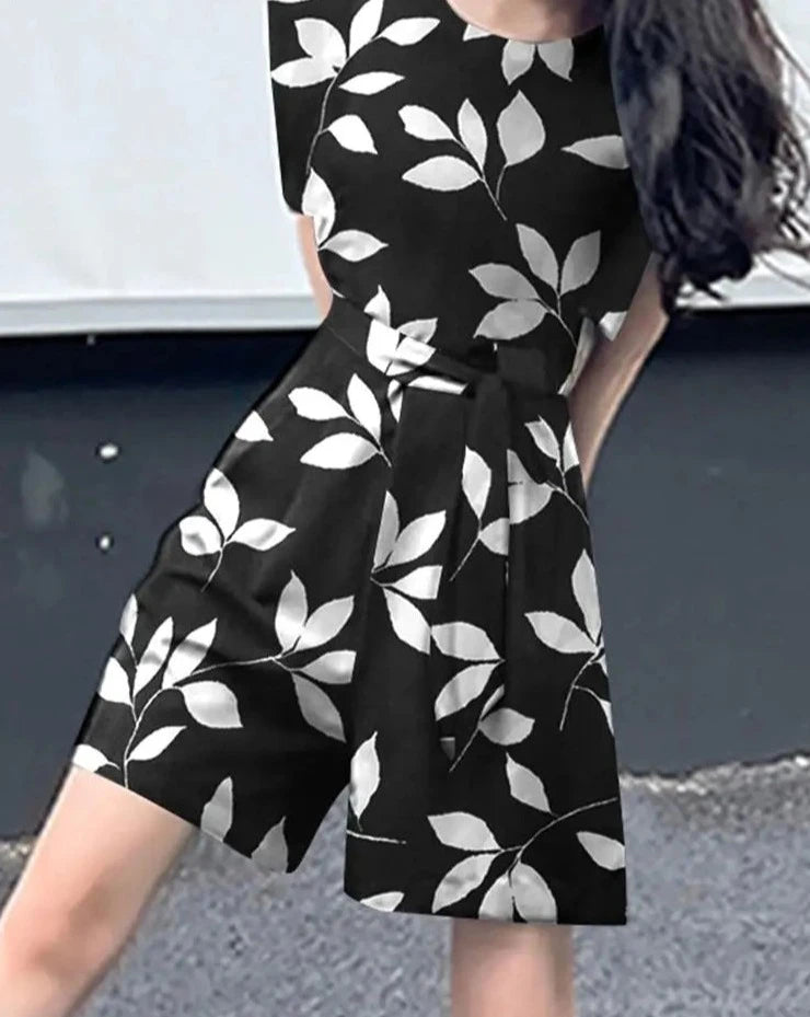 Lara - Weißer Floral-Print Jumpsuit