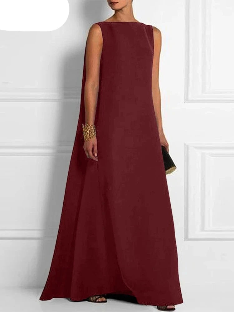 Midnight elegance - langarmloses abendkleid in tiefblau