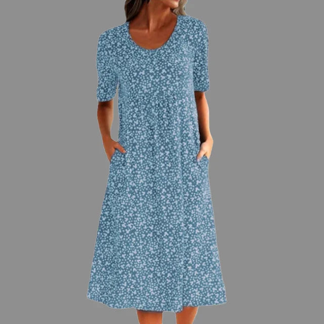 Schwarzes Kleid mit Blumenmuster - Anna