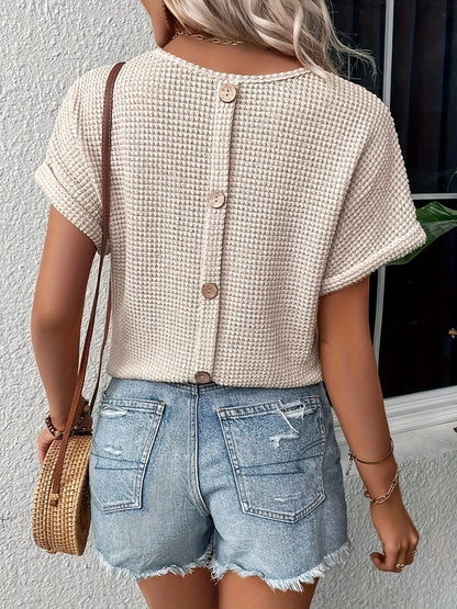 Beige Strick-T-Shirt - Lena