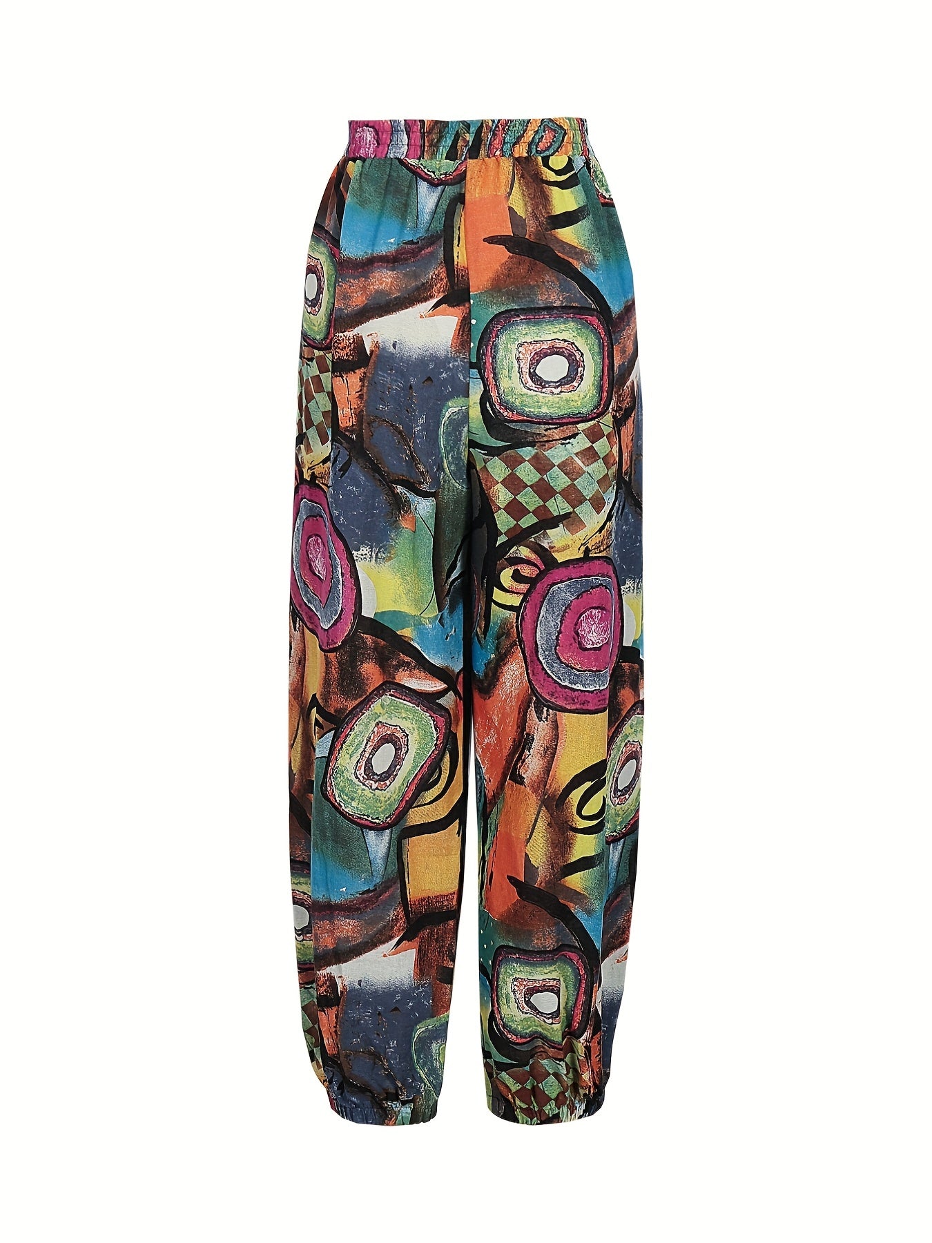 Graublaue Blumenhose Leichtigkeit - Marina