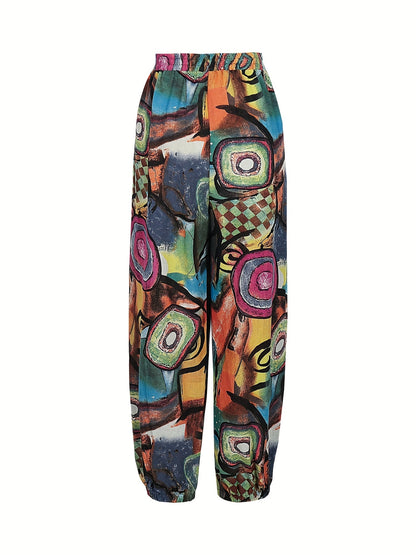 Graublaue Blumenhose Leichtigkeit - Marina