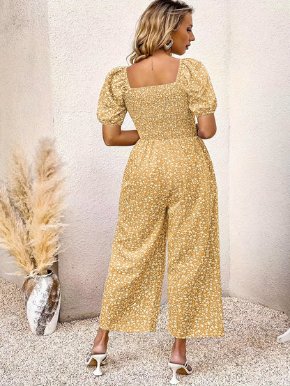 Blauer Blumenjumpsuit - Lina