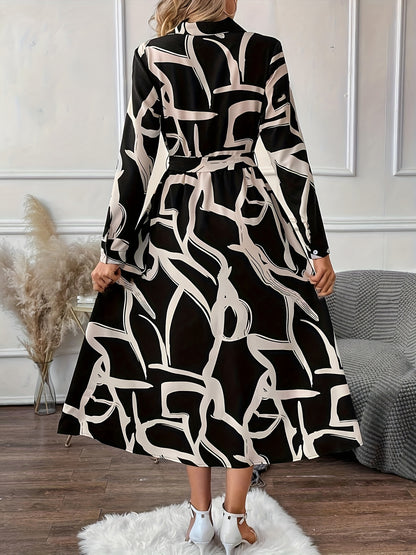 Schwarz-Weißes Hemdblusenkleid - Carla