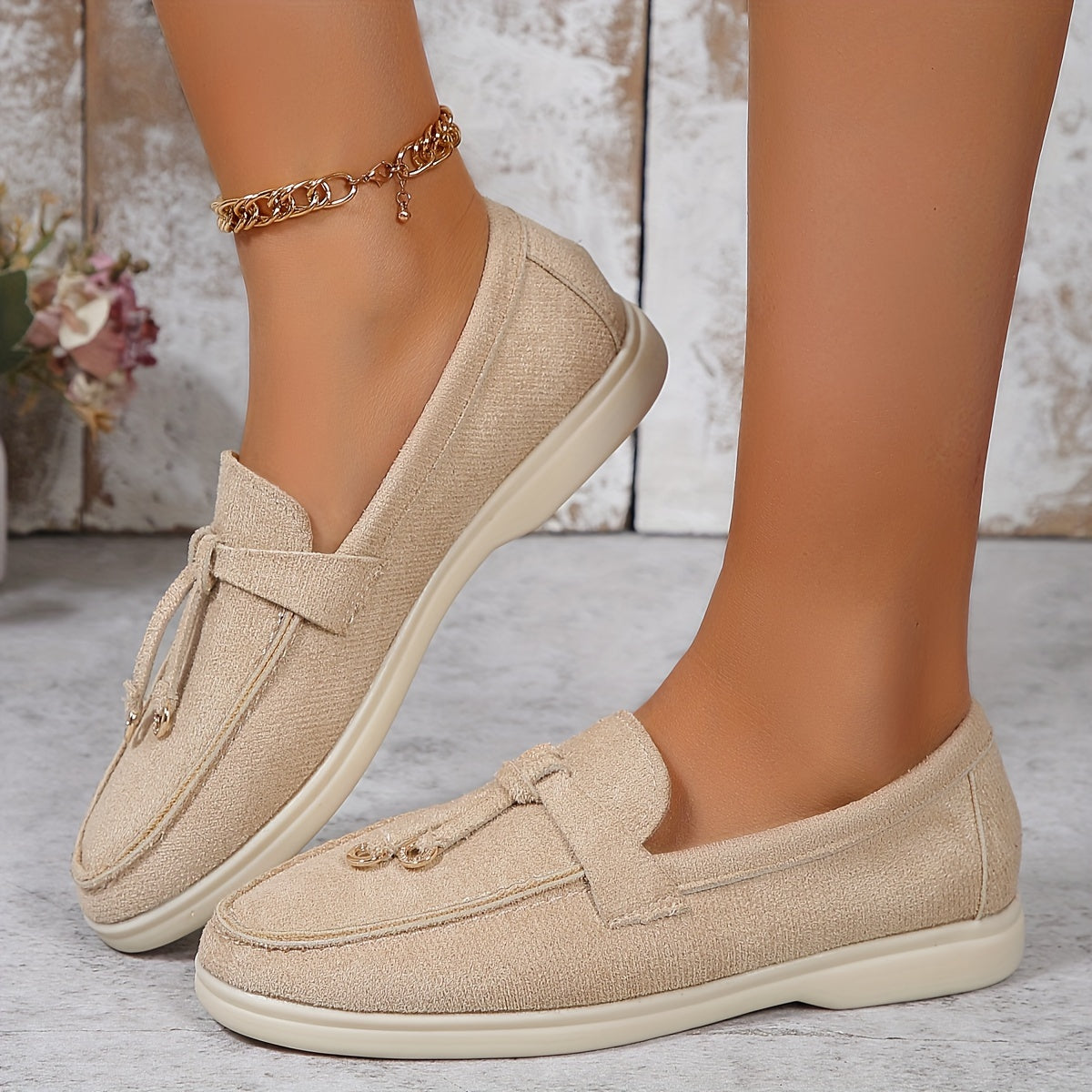 Beige Elegante Loafers - Anna