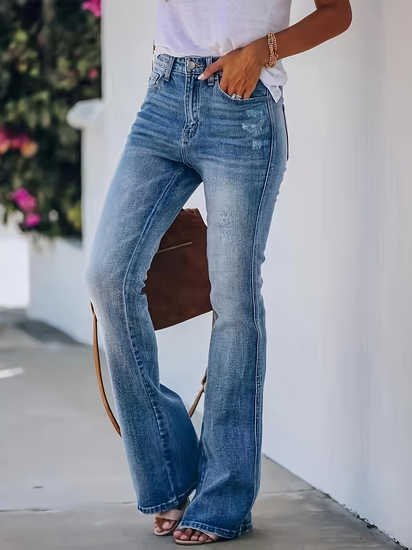 Blau bootcut-jeans - laura