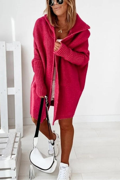 Blaue Kapuzenjacke mit Fledermausärmeln – Lara