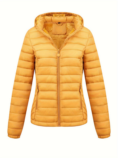Damen Zip-up hoodie puffy coat