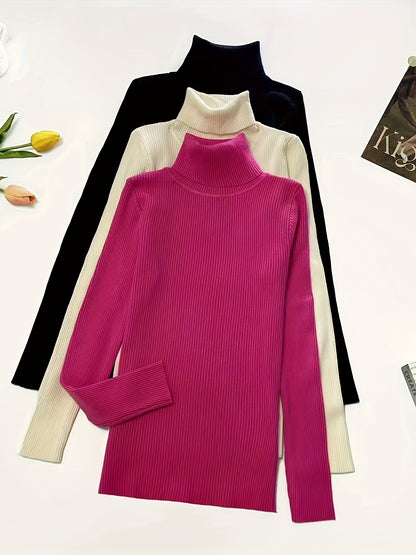 Eleganter Rollkragenpullover – Klassischer Langarm-Style