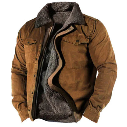Klassische Westernjacke Khaki - Elias