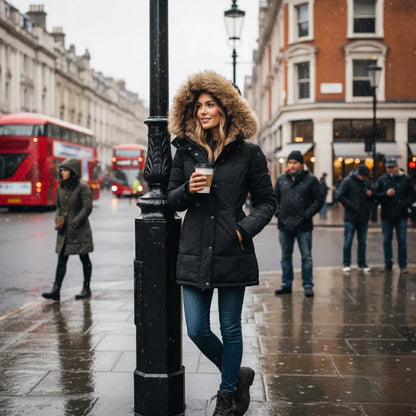 Anna wintermantel mit pelzfutter - damen