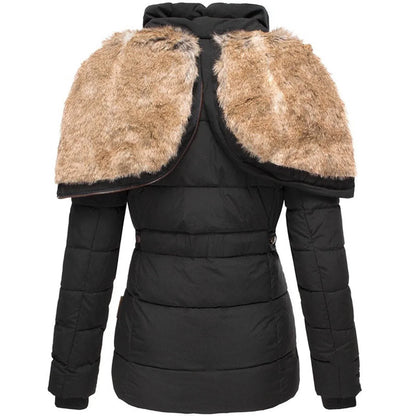 Damen-winterjacke mit kapuze aus kunstpelz und weichem futter – damen