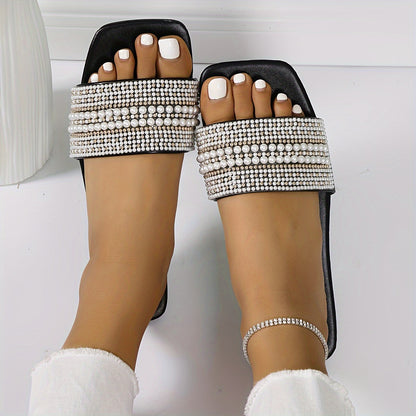 Damen Perlen Verzierte Sommer-Slipper
