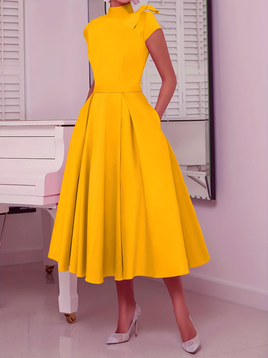 Sonnen-gelbes midikleid - isabella