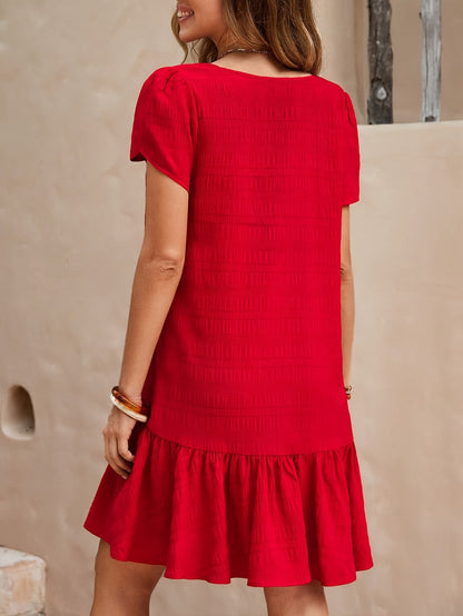 Schwarzes Kleid mit Rüschen - Anna