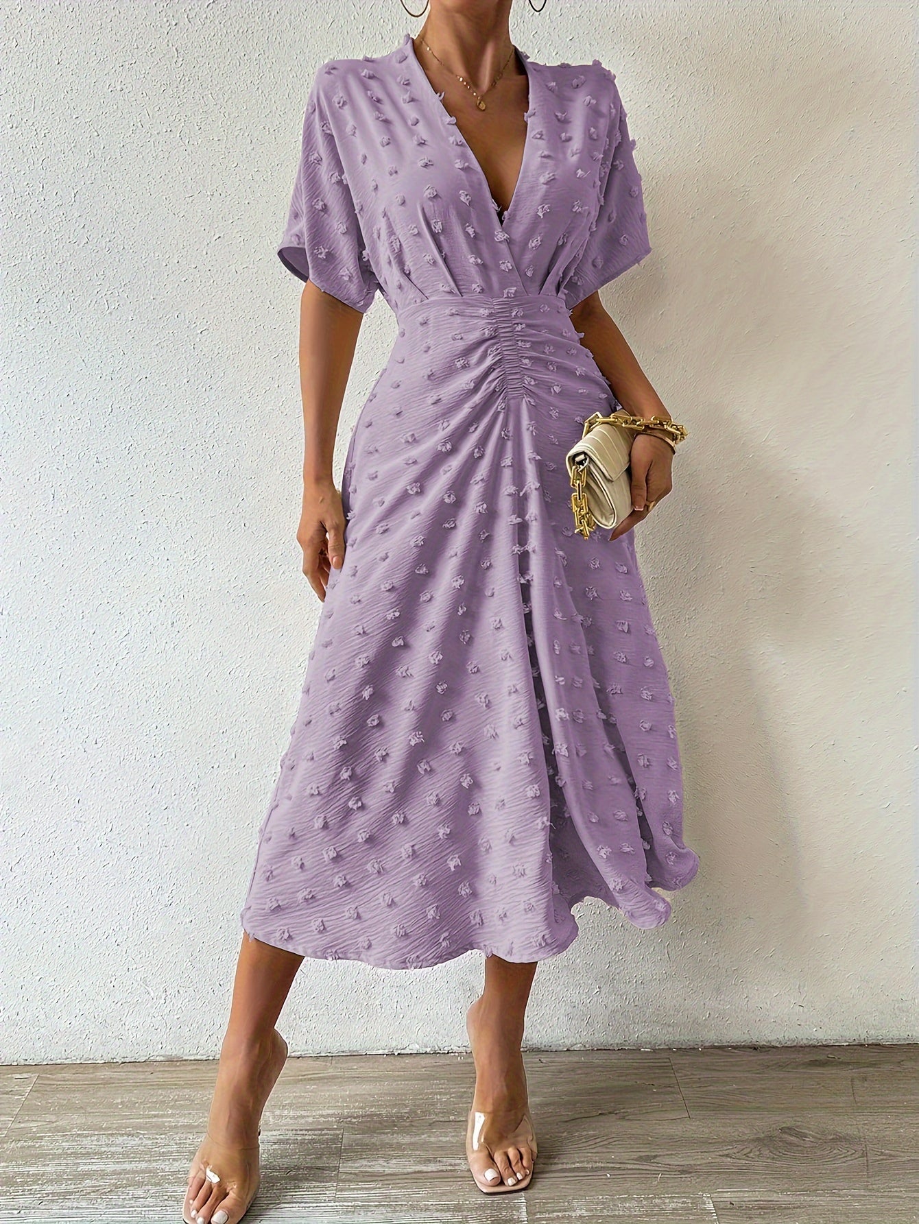 Sommerkleid Lila V-Ausschnitt - Amelie