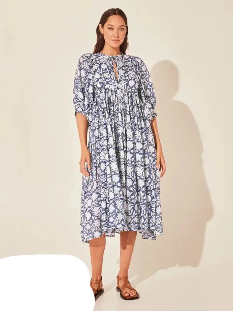 Gelbes Midi-Sommerkleid - Mia