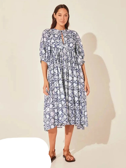 Gelbes Midi-Sommerkleid - Mia