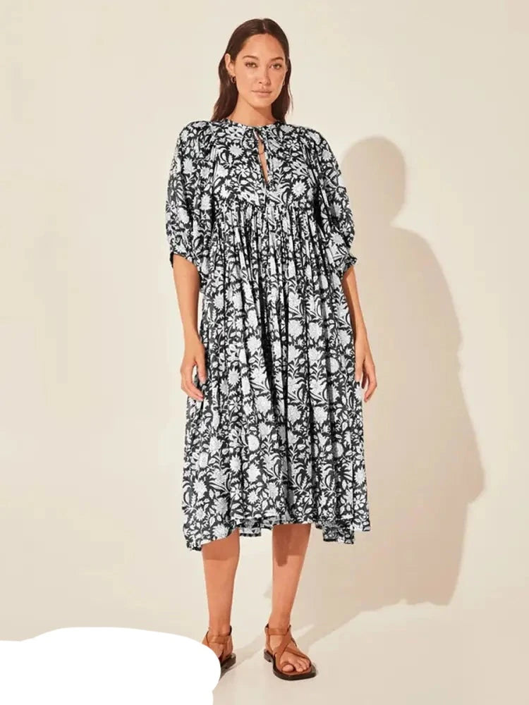 Gelbes Midi-Sommerkleid - Mia