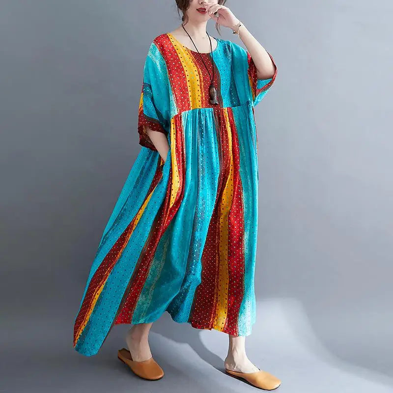 Sophie - Lässiges Maxikleid in Blautönen