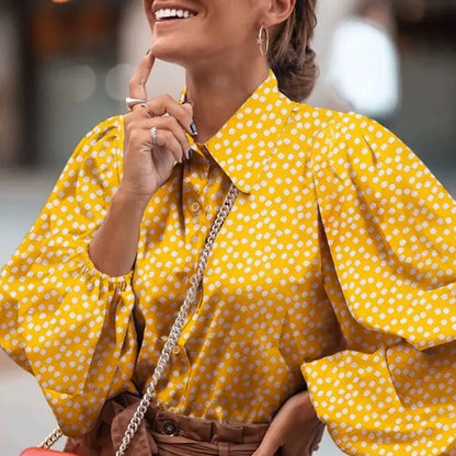 Weiße Bluse mit Punkten - Lena