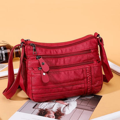 Noah - Schwarze Leder-Umhängetasche