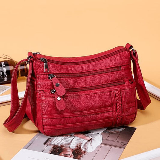 Noah - Schwarze Leder-Umhängetasche