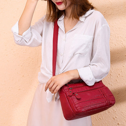 Noah - Schwarze Leder-Umhängetasche