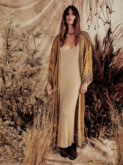 Beige Kimono-Strandkleid - Sophia