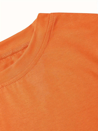 Kürbisgesicht T-Shirt, Casual Kurzarm Oberteil mit Rundhals