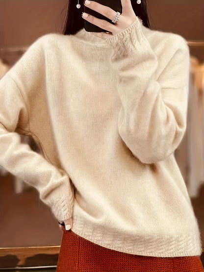 Beiger Rollkragenpullover aus Kaschmirmischung - Clara