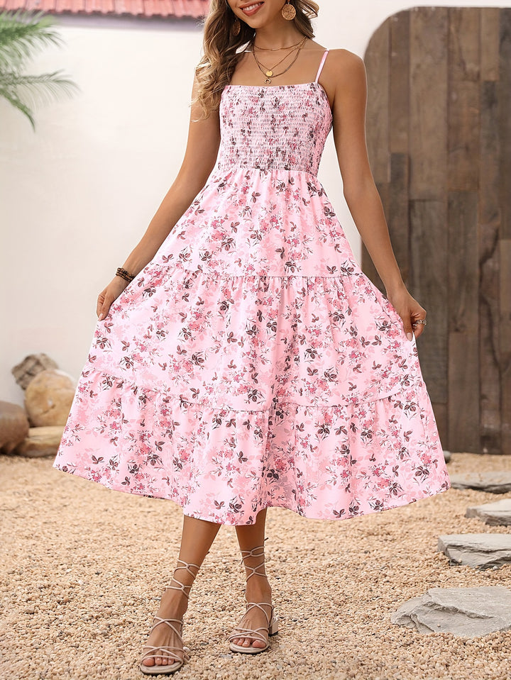 Rosa maxikleid mit blumendruck - Hanna