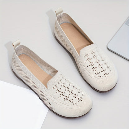 Schwarze Damen Strick Flats