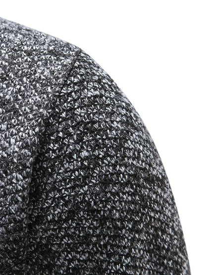 Herren-strickpullover mit hohem kragen und viertelreißverschluss – herren